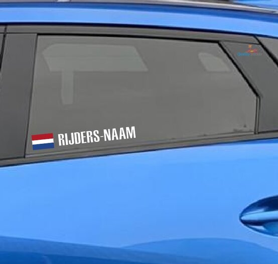 Onzeker warm Golf Rijdersnaam met vlag" autostickers. Diverse kleuren, soorten en afmetingen.  - Qualitysticker.nl - Meer dan alleen stickers