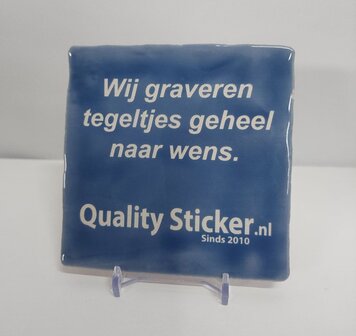 Tegeltje graveren blauw