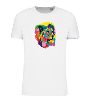 Leeuwenhoofd multi kleuren T-shirt wit