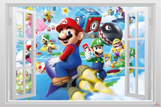 huiswerk meest Regenjas Open raam paneel Mario Party Nintendo (Forex®) - Qualitysticker.nl - Meer  dan alleen stickers