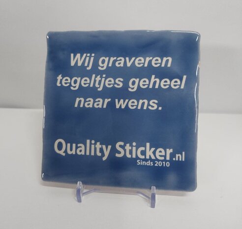 Tegeltje graveren blauw