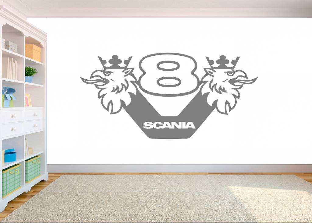 Koningin beginsel Machu Picchu Scania V8 logo muursticker - Qualitysticker.nl - Meer dan alleen stickers